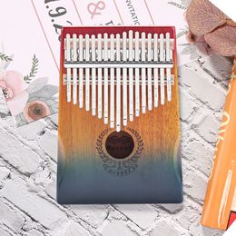 Portable Kalimba Wooden Exquisite Finger Thumb Piano Reducing Pressure Toys Musical Instrument for Beginners Music Lovers