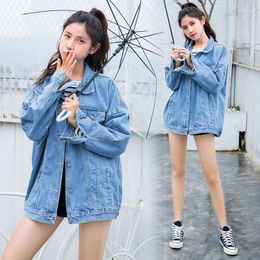 Women's Jackets On Sale 2023 Spring Summer Women Ladies BF Denim Loose Jacket Long Sleeve Jean Coat Outwear Harajuku Oversize Casual