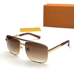 Luxury Fashion Classic 0259 Attitude Sunglasses Men Metal Square Gold Frame UV400 Unisex Designer Vintage Style Attitude Sunglasses Protection Eyewear With Box