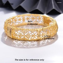 Bangle ANNAYOYO 4Pcs/lot Ethiopian Africa Gold Color Bangles For Women Flower Bride Bracelet African Wedding Jewelry Middle East Items