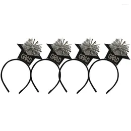 Bandanas 4 Pcs Mini Decor Graduation Headband Hair Clasp Adorable Hairband European American 20X18CM Lovely Cosplay Dress Black Plastic