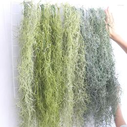 Decorative Flowers 2Pc Fake Plants Hanging Rattan Air Grass Green Plant Vines For Outdoor Home Garden Decor Christams Wedding Party Backdrop