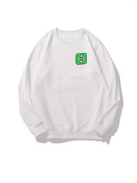 Men's T Shirts Sweatshirt Heavyweight Crew Neck Pullover Winter Casual With Small Brazil Logo Print Graphic