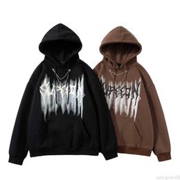 Hoodie for Men Plam Fashion Angle Cotton Unisex Designer Able 2022 Pendant Autumn and Winter New Plush Speckle Foam Fleece Hooded Sweater Vv0m