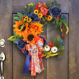 Decorative Flowers Blue Sunflower Wreath Door Hanging Over The Hook For Sac Christmas With Lights Baseball Wreaths
