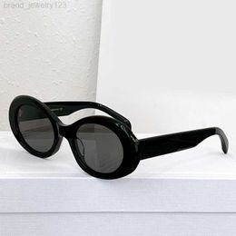 Sale Acetate Girl Oval Black Sunglasses For Women Vintage Party Aesthetic Fashion Brand Designer Summer cl40194u Sun Glasses