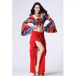 Stage Wear Woman Flamenco Belly Dancing Dress Dance Costume Set Top&Skirt Suits