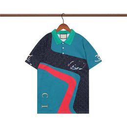 2# Polos de verão Moda Bordado Camisas Polo Masculinas de Alta Qualidade Camiseta Masculina Feminina High Street Casual Top Tamanho M-3XL #97