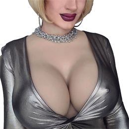 Silicone Breast Form Round Collar for Crossdressers Transgender with Touch Soft Bra Pad B CUP