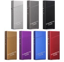 Smoking Pipes 20 pack of aluminum alloy metal elongated slim men's and women's cigarette packs with thin cigarettes, creative multi-color cigarette sets