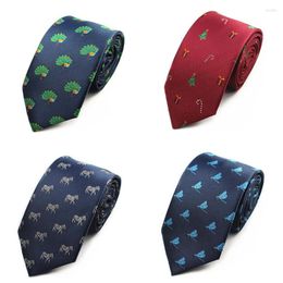 Bow Ties Ricnais Animal Mens Silk Jacquard Weave Christmas Tie Slim Necktie Gravata Classic Fashion Business Wedding For Men