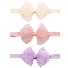 Hair Accessories Boutique 15pcs/3C Tulle Bow Headbands Bowknot Soft Hairbands Born Headwear Princess Girls For Tutu Skirt