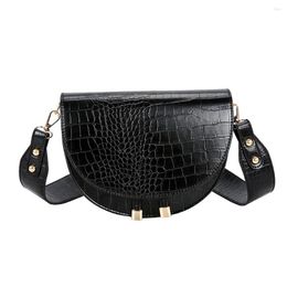 Evening Bags 38# Crocodile Pattern Crossbody Bag For Women Pu Leather Half Round Circle Stone Luxury Handbags Designer
