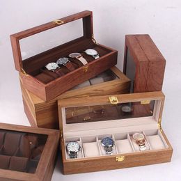 Watch Boxes Luxury Wooden Box Organiser 12 Slots Display Men Vintage Storage Case Wood Gift