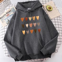 Men's Hoodies Various Colours Of Watercolour Paintings Love Shape Hoodie Men Harajuku Vintage Fleece Classic Tops Daily All-Match Hooded