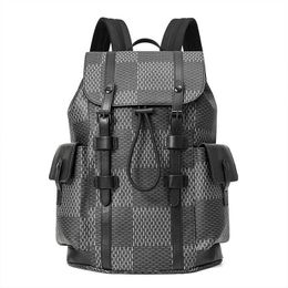 Men's Large Capacity Backpack Trendy Brand Simple Outdoor Backpack College Student Schoolbag Computer Backpack 230524