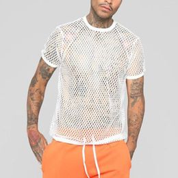 Men's T Shirts Men's Mens Spring And Summer Mesh Crew Neck Net Midsize Fashion Men Cotton Short Sleeve Tees Long Sweaters Casual