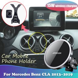 Car Phone Holder for Mercedes Benz CLA C117 180 200 220 2013~2019 Magnetic Air Vent Clip Stand Support Wireles Charging iPhone