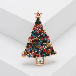 Brooches Christmas Tree For Women Unisex Year Rhinestone Plants Office Party Brooch Pins Gifts