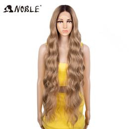 Lace Wig Synthetic 36" Ginger Lace Front Wig Body Wig Long Wavy Free Part Synthetic Lace Front Wigs For Women Cosplay Wig 230524