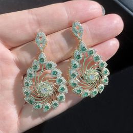 Knot Top Quality Luxury Zircon Crystal Drop Earring for Women Indian Trend Party Dress Bride Wedding Gorgeous Custom Jewellery Brincos