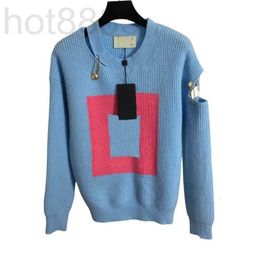 Women's Sweaters Designer Oversized Sweater Knits with Letter Metal Pin Tops Milan Runway High End Shirt Pullover PCV2