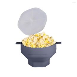 Bowls Durable Foldable Lightweight Microwave Silicone Popcorn Maker Bowl With Lid Heat-resistant Household Supplies