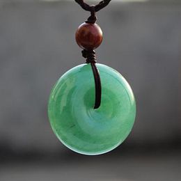 Pendant Necklaces Natural Hand Carved Lucky Amulet Nephrite Jade Jewellery 230625