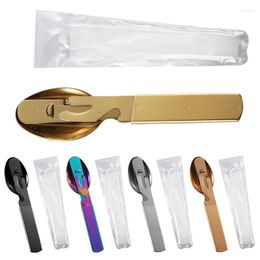 Flatware Sets Reusable Cutlery Set Spoon Fork Chopsticks Multifunctional Outdoor Tableware Stainless Steel Foldable Traveling