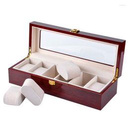 Watch Boxes & Cases Wooden Paint Box-6 Wide Slots Case Jewellery Display Storage Organiser Men's Gift -Business Box Deli22