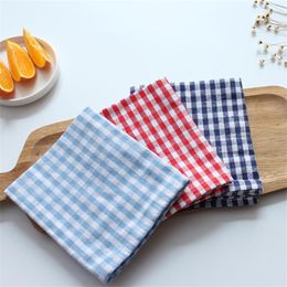 Table Napkin 40 60cm Japanese Thick Grid Home Cloth Non Fading Tea Towel Kitchen Cotton Restaurant Mats