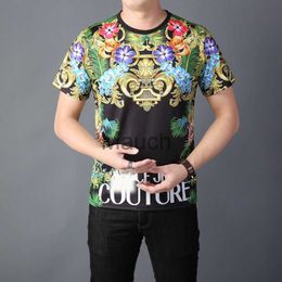 Men's T-Shirts 2021ss Fashion Brand Tshirt Men Luxury Vintage Baroque Floral print Tee Shirt Short Sleeve Street Casual Summer Cloing J230625