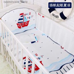 Cartoon Crib Liner 3D Mesh Cotton Baby Bed Bumper Baby Cot Bedding Sets Baby Bed Protector 5PCS Baby Bedding Set Bumpers+Sheet L230522