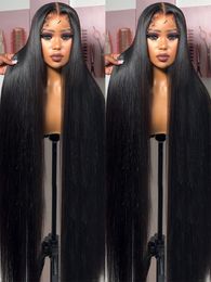 30Inch Brazilian 200 Density 13x4 13x6 Bone Straight Transparent Lace Frontal Human Hair Wigs 4x4 Front Closure Wig For Women