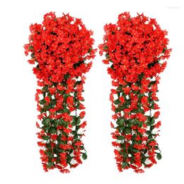 Decorative Flowers Artificial Faux Violets For Decoration Aesthetic Vines Garden Fence Wall Balcony Door Wedding Decor