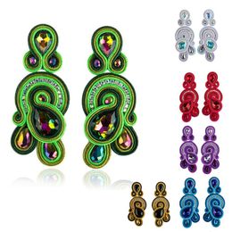 Dangle Chandelier KPACTA Fashion Soutache Earring Retro Design Ethnic Style Handmade Weaving women's Earring Drop Earring Accessories 230621