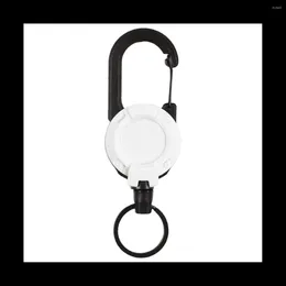 Jewelry Pouches Heavy Duty Retractable Pull Badges Carabiner Key Chain Buckle Holder Outdoor Keychain Holds Multiple Tools White