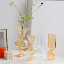 Vases Flower Vase For Table Home Decoration Decorative Modern Tabletop Terrarium Glass Containers Desktop Nordic