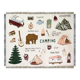 Mat Retro Boho Tapestry Camping Tent Blanket Carpet Travel Home Tablecloth Creative Chic Mattress Outdoor Hiking Supplies