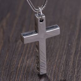 Pendant Necklaces S925 Sterling Silver Minimalist Bright Cross for Wome Men Lover Pure Fashion Christian Jewellery Chain Accessories 230625