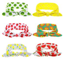 Baby Girls Fruit Patterns Headbands Infant Bunny Ear Hairbands Children Kids Elastic DIY Hairbands Summer Princess Headdress Headwraps