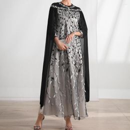 Ethnic Clothing Luxury Maxi Abaya Dress Embroidery Cloak Cape Cardigan Kimono Muslim Robes Vestidos Eid Ramadan Islamic Djellaba