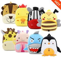 Backpacks Cute Children School Bags 3D Cartoon Animal Plush Kids Backpack Kindergarten Boys Girls Schoolbags Mini Small Backpack 230625