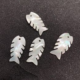 Beads Natural Carved Shell Pendant White Fish Bone Mother-of-pearl Shape 10x20mm Suitable For Making Chain Earring Accessories