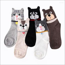 Women Socks Cute Cartoon Cotton Breathable Sweat-free Girls Sock Casual Female 5 Pairs