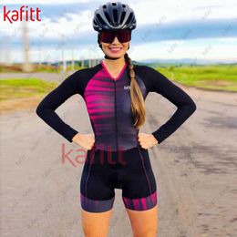 Cycling clothes Sets Kafitt new long-sleeved cycling clothes sportswear Macaquinho GO sexy tight cycling clothes jumpsuit women's triathlon suitHKD230625