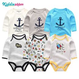 Giysiler Bebek Kız Bodysuits 0-12m Roupas de Bebe Bebek Bebek Giysileri Çizgi Tulum Yenidoğan Pamuk Bebek Giyim Kız 950 Giyim