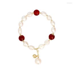 Strand Beaded Strands Irregular Freshwater Pearl Bracelet All Natural Plated 14k Gold Chain Mother's Day 2023 Gift Available In Four