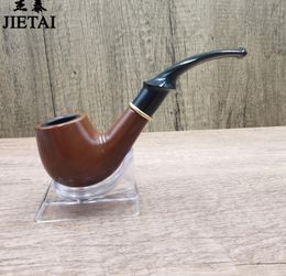 Smoking Pipes Portable men's resin filtration pipe, metal pipe pot, bakelite old-fashioned curved mouth, detachable cleaning dry tobacco bag