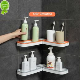 180 Rotation Bathroom Storage Rack Punch-free Wall-mounted Revolving Body Wash Shampoo Storage Rack Washstand Kitchen Wall Rack